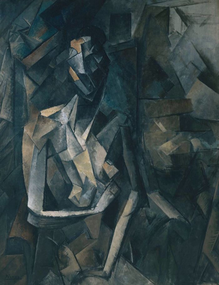 Pablo_Picasso,_1909-10,_Figure_dans_un_Fauteuil_(Seated_Nude,_Femme_nue_assise),_oil_on_canvas,_92.1_x_73_cm,_Tate_Modern,_London